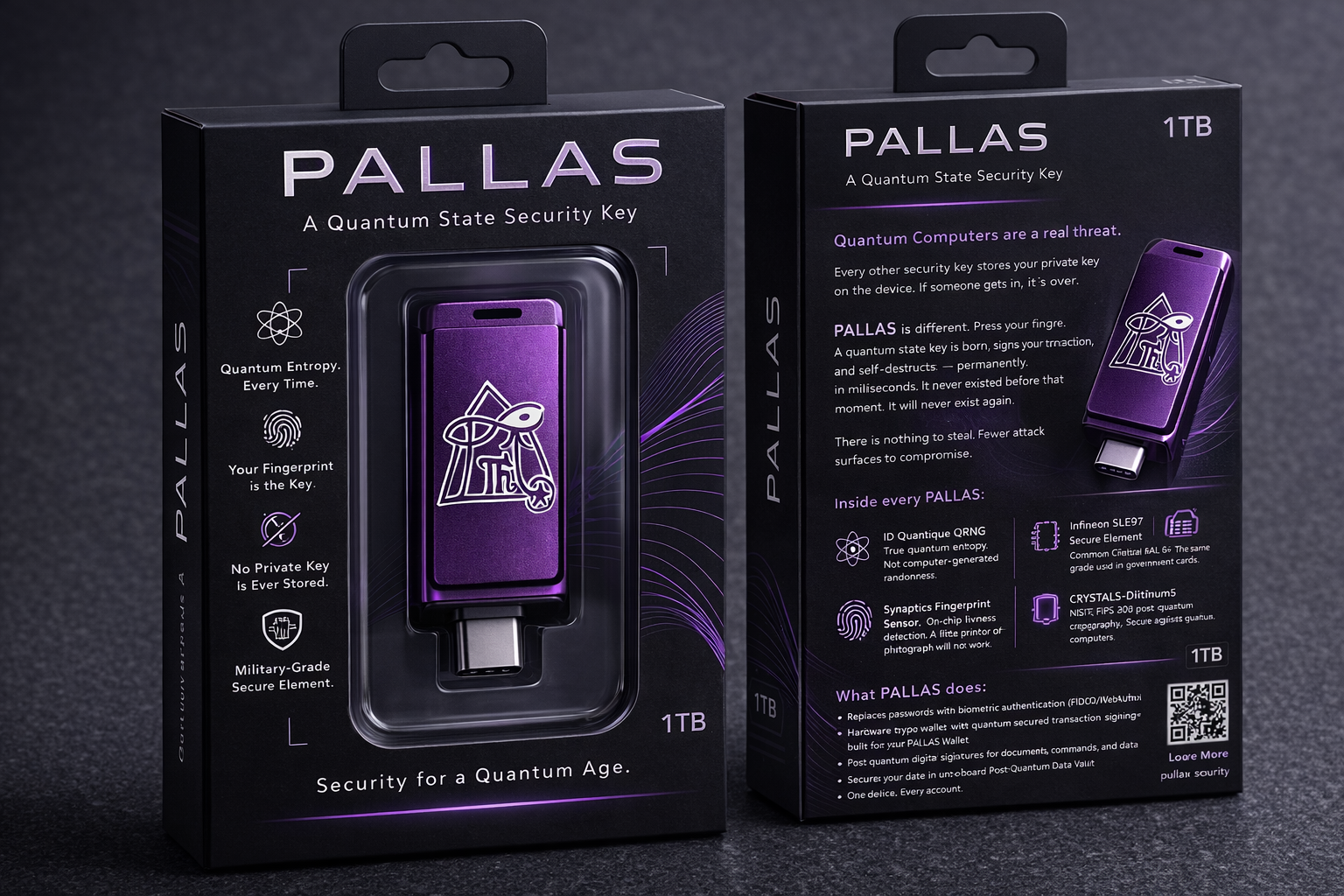 PALLAS packaging — retail box mockup